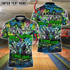 BlueJose Bowling And Pins Ball of Mayhem Graffiti Strike Fear Customized Name, Team Name 3D Shirt (4 Colors)