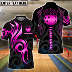 BlueJose Bowling And Pins Golden Ball Crown Tribal Pattern Customized Name 3D Shirt (6 Colors)