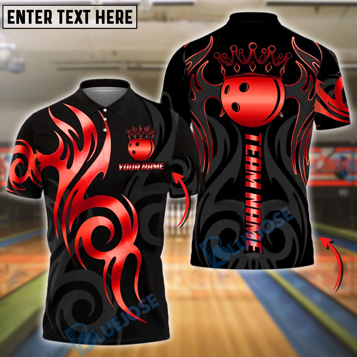 BlueJose Bowling And Pins Golden Ball Crown Tribal Pattern Customized Name 3D Shirt (6 Colors)