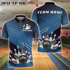 BlueJose Bowling And Pins Strike Explosion Customized Name, Team Name 3D Shirt (4 Colors)