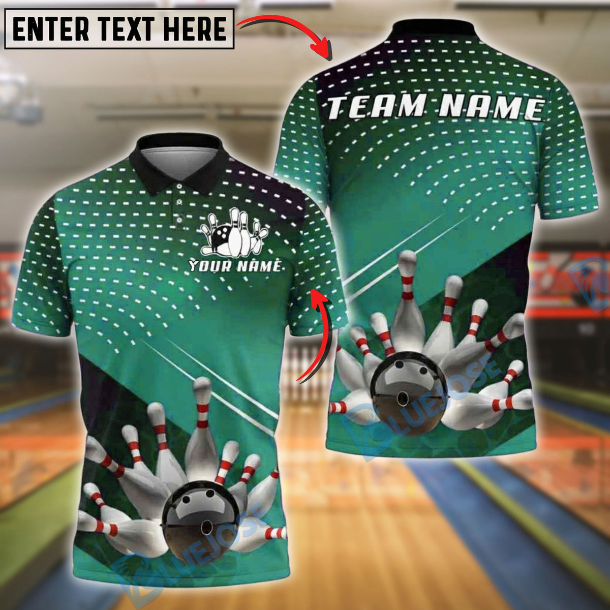 BlueJose Bowling And Pins Strike Explosion Customized Name, Team Name 3D Shirt (4 Colors)