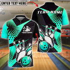 BlueJose Bowling And Pins Striking Pins Customized Name, Team Name 3D Shirt (4 Colors)