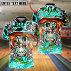 BlueJose Bowling And Pins Graffiti Monster Urban Style Customized Name, Team Name 3D Shirt (4 Colors)