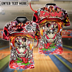 BlueJose Bowling And Pins Graffiti Monster Urban Style Customized Name, Team Name 3D Shirt (4 Colors)