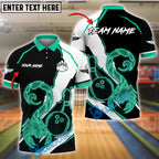 BlueJose Bowling Scorpion Neon Strike Design Customized Name, Team Name 3D Shirt (4 Colors)