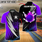 BlueJose Bowling Splashing Ball & Strike Effect Customized Name, Team Name 3D Shirt (4 Colors)