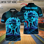 BlueJose Bowling Neon Flame Customized Name, Team Name 3D Shirt (4 Colors)