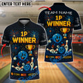 BlueJose Bowling 1P Winner Trophy Celebration Personalized Name, Team Name Unisex Shirt