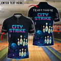 BlueJose Bowling City Strike Night Quest Personalized Name, Team Name Unisex Shirt