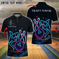 BlueJose Bowling Shark Attack Neon Glow Personalized Name, Team Name Unisex Shirt
