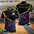 BlueJose Bowling And Pins Teddy Bear Cosmic Cute Customized Name, Team Name 3D Shirt (4 Colors)