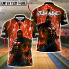 BlueJose Bowling And Pins Spartan Warrior Lightning Customized Name, Team Name 3D Shirt (4 Colors)