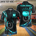 BlueJose Bowling And Pins Crown Royal Swirl Customized Name, Team Name 3D Shirt (4 Colors)