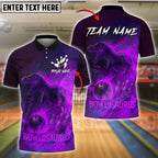 BlueJose Bowling And Pins Bowlosaurus T-Rex Firestorm Customized Name, Team Name 3D Shirt (4 Colors)