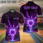 BlueJose Bowling And Pins Galaxy Fire Explosion Customized Name, Team Name 3D Shirt (4 Colors)