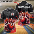 BlueJose Bowling Explosion Pins Customized Name, Team Name 3D Shirt (4 Colors)