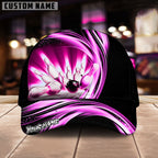 BlueJoses Bowling Ball & Pins Strike Dynamic Swirl Multicolor Personalized Name Cap