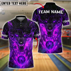 BlueJose Bowling And Pins Inferno Wolf Rage Customized Name, Team Name 3D Shirt (4 Colors)