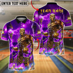 BlueJose Bowling And Pins Mummy Lightning Golden Ball Customized Name, Team Name 3D Shirt (4 Colors)