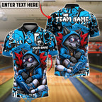 BlueJose Bowling And Pins Graffiti Wolf Streetwear Style Customized Name, Team Name 3D Shirt (4 Colors)