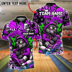 BlueJose Bowling And Pins Graffiti Wolf Streetwear Style Customized Name, Team Name 3D Shirt (4 Colors)