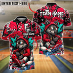 BlueJose Bowling And Pins Graffiti Wolf Streetwear Style Customized Name, Team Name 3D Shirt (4 Colors)