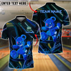 BlueJose Bowling And Pins Creepy Bear Customized Name, Team Name 3D Shirt (4 Colors)