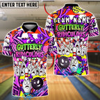 BlueJose Bowling Graffiti Funny Cartoon Pins Gutterly Ridiculous Customized Name, Team Name 3D Shirt (4 Colors)