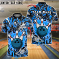 BlueJose Bowling And Pins Urban Graffiti Strike Blast Customized Name, Team Name 3D Shirt (4 Colors)