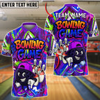 BlueJose Bowling Graffiti Style Cartoon Customized Name, Team Name 3D Shirt (4 Colors)