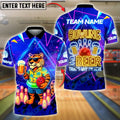 BlueJose Bowling And Pins Tiger Beer Neon Glow Customized Name, Team Name 3D Shirt (4 Colors)
