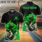 BlueJose Bowling Bull Power Customized Name, Team Name 3D Shirt (4 Colors)