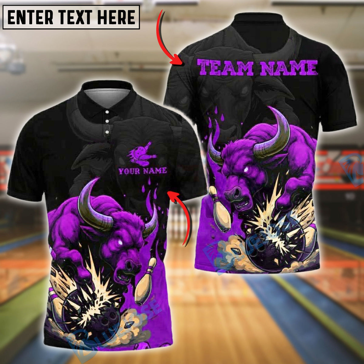BlueJose Bowling Bull Power Customized Name, Team Name 3D Shirt (4 Colors)