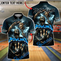 BlueJose Bowling And Pins Grim Reaper Style Customized Name, Team Name 3D Shirt (4 Colors)