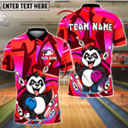 BlueJose Bowling And Pins Panda Cute Angry Graffiti Customized Name, Team Name 3D Shirt (4 Colors)