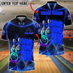 BlueJose Bowling And Pins Neon Now Beers Later Funny Quote Customized Name 3D Shirt (4 Colors)