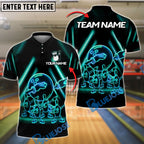 BlueJose Bowling Neon Dabbing Ball & Pins Customized Name, Team Name 3D Shirt (4 Colors)