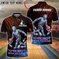BlueJose Bowling And Pins Cyber Robot Customized Name, Team Name 3D Shirt (4 Colors)