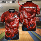 BlueJose Bowling And Pins Punisher Skull Phantom Strike Customized Name, Team Name 3D Shirt (4 Colors)