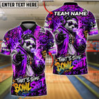 BlueJose Bowling And Pins Panda Graffiti Bubble Gum Customized Name, Team Name 3D Shirt (4 Colors)