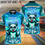 BlueJose Bowling And Pins Panda Neon Synthwave Bowshit Customized Name, Team Name 3D Shirt (4 Colors)