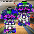 BlueJose Bowling And Pins Graffiti Street Art Gangster Pins Smoke Customized Name, Team Name 3D Shirt (4 Colors)