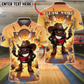 BlueJose Bowling Cowboy Western Sheriff Funny Cartoon Ball Customized Name, Team Name 3D Shirt