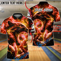BlueJose Bowling Black Panther Neon Lightning Galaxy Customized Name, Team Name 3D Shirt (4 Colors)