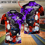 BlueJose Bowling And Pins Graffiti Funny Character Smile Customized Name, Team Name 3D Shirt (4 Colors)