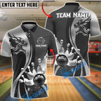 BlueJose Bowling And Pins Premium Wolf Strike Customized Name, Team Name 3D Shirt (6 Colors)
