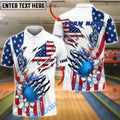 BlueJose Bowling USA Blue Strike Explosion Personalized Shirt (2 Colors)