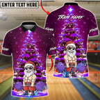 BlueJose Bowling And Pins Muscular Santa Christmas Tree Night Scene Customized Name, Team Name 3D Shirt (4 Colors)