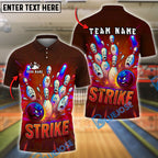 BlueJose Bowling And Pins Angry Ball Strike Explosion Style Customized Name, Team Name 3D Shirt (4 Colors)