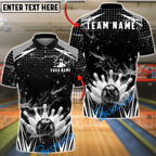 BlueJose Bowling & Pins Lightning Strike Energy Customized Name, Team Name 3D Shirt (6 Colors)